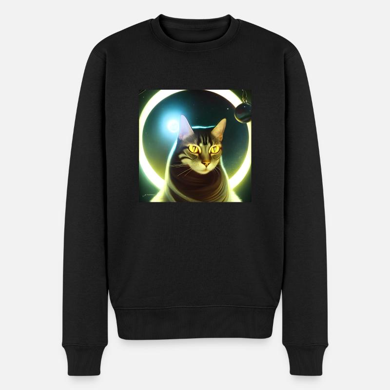 The Universe Cat - Männer Premium Bio Pullover - Schwarz