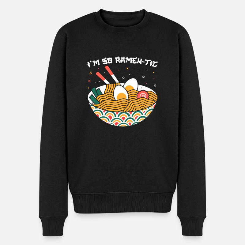 I´m so Ramen-tic - Männer Premium Bio Pullover - Schwarz