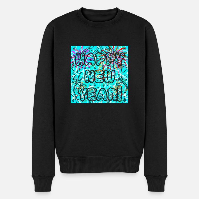 Frohes neues Jahr! - Männer Premium Bio Pullover - Schwarz