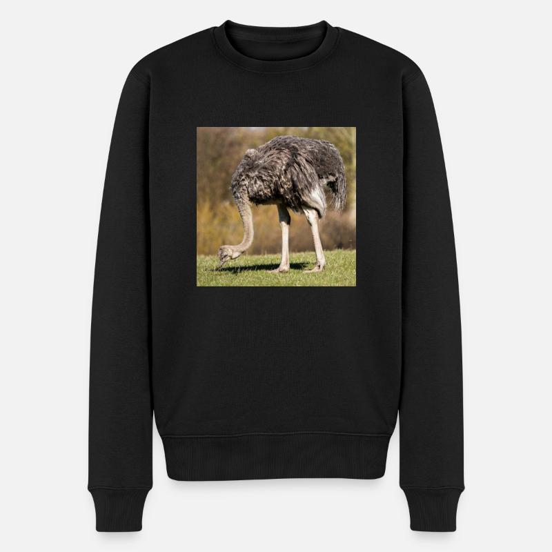 Afrikanischer Strauß - Männer Premium Bio Pullover - Schwarz