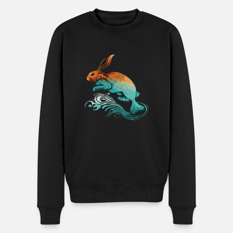 Chinesisches Neujahr 2023 Jahr des Wasserhasen - Männer Premium Bio Pullover - Schwarz