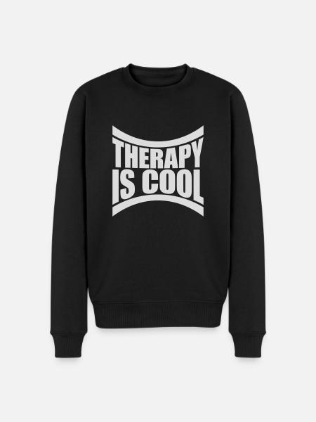 therapy is cool Quote - Men's Premium Organic Jumper - black