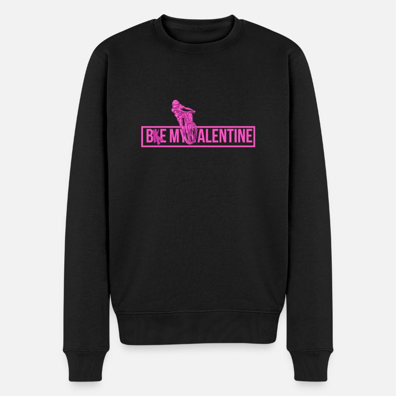 Vélo ma Saint-Valentin. Conception de la Saint-Valentin pour cycliste - Pull Premium bio Homme - noir
