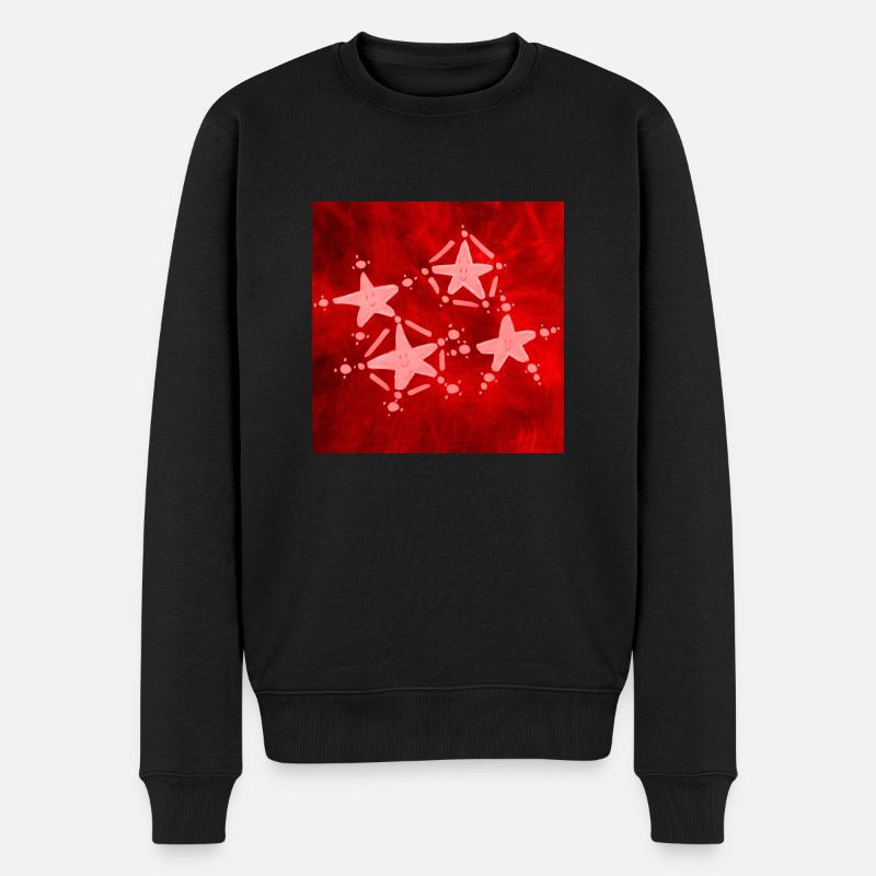 4 ÉTOILES ROUGES - Pull Premium bio Homme - noir