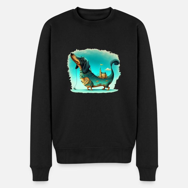 Jamnk Wassermann Kurzbeschreibung - Männer Premium Bio Pullover - Schwarz