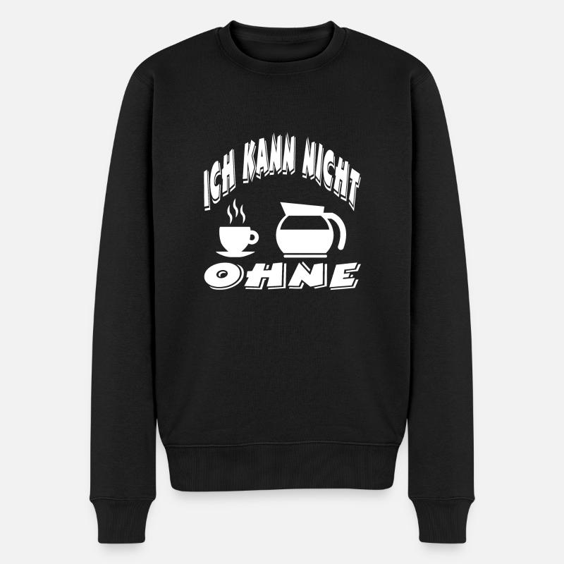 Kaffee - Männer Premium Bio Pullover - Schwarz
