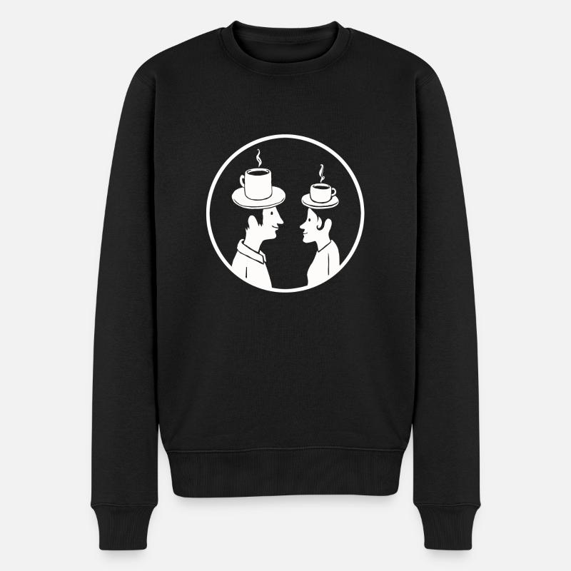 Kaffeehüte - Männer Premium Bio Pullover - Schwarz