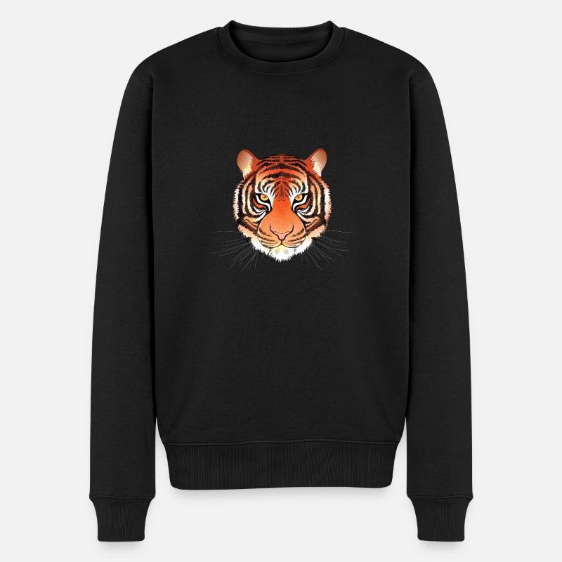 Tiger Face - Männer Premium Bio Pullover - Schwarz