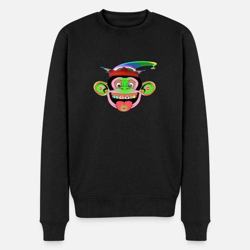 Karneval im Affenzoo - Männer Premium Bio Pullover - Schwarz
