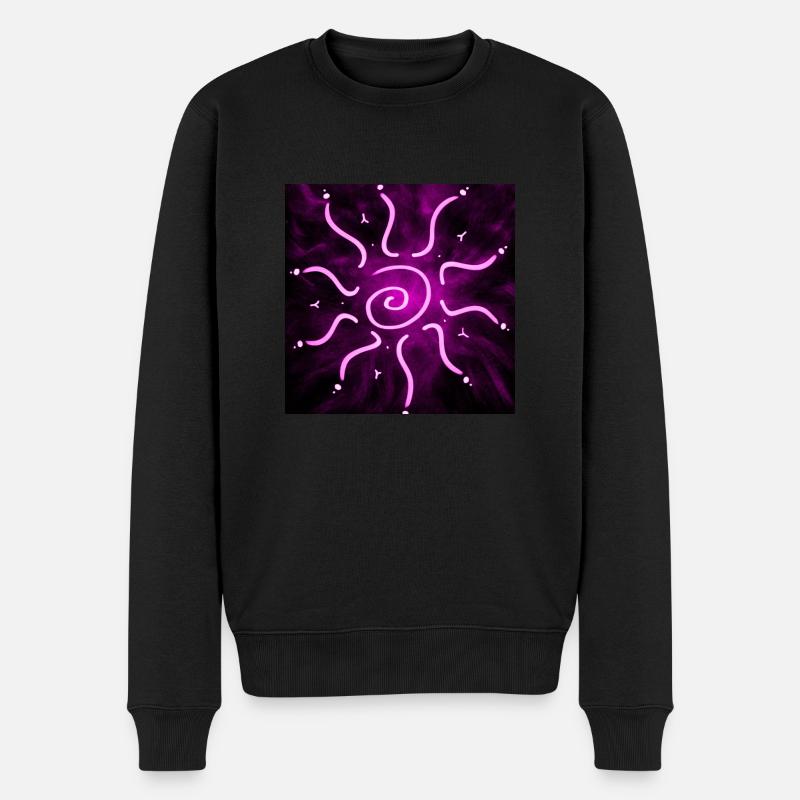 HEISSE LILA SONNE - Männer Premium Bio Pullover - Schwarz