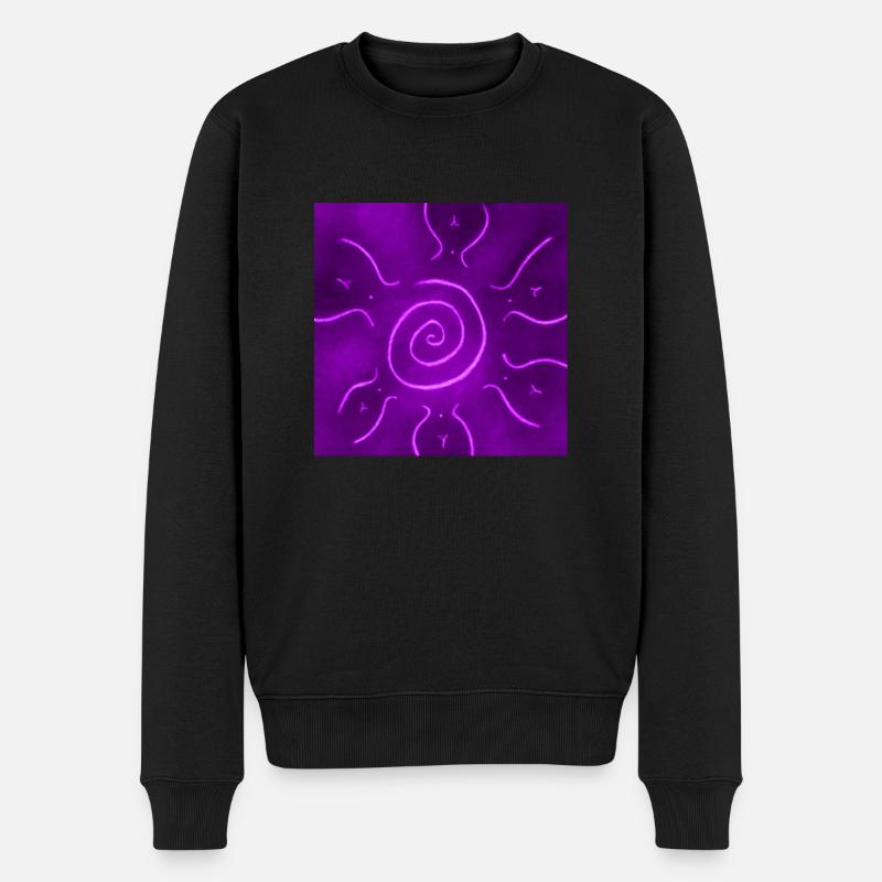 LILA SONNE - Männer Premium Bio Pullover - Schwarz