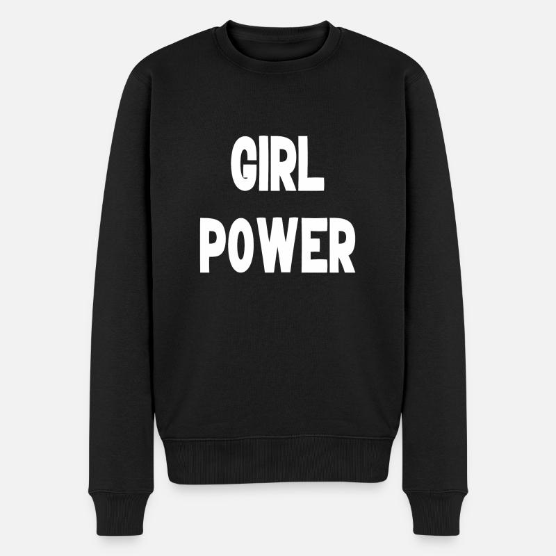 girl power - Männer Premium Bio Pullover - Schwarz