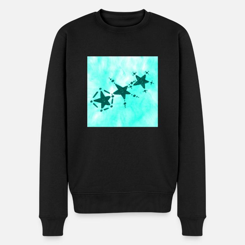 3 STERNE LÄCHELND AZULITO - Männer Premium Bio Pullover - Schwarz