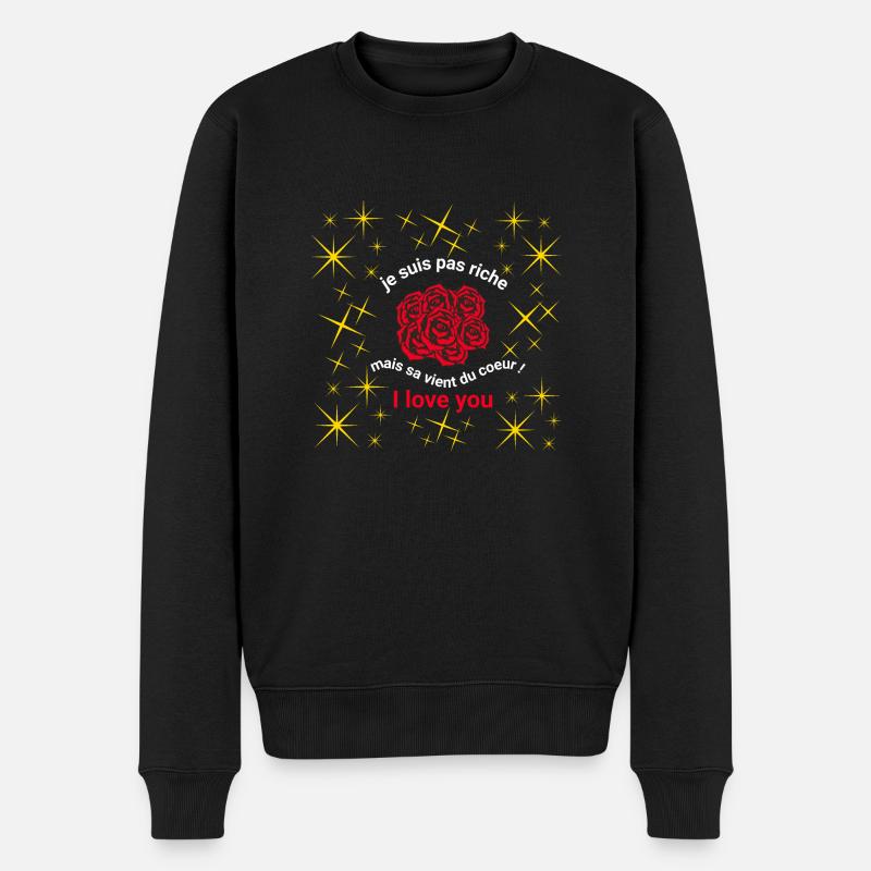 rose st valentin - Pull Premium bio Homme - noir