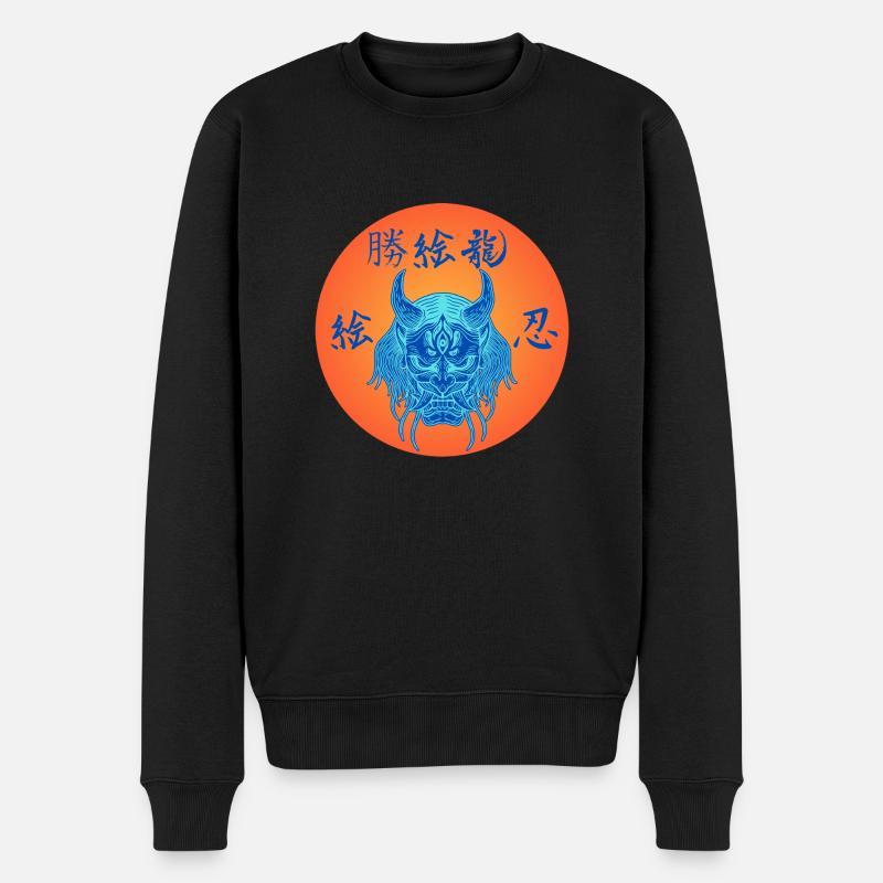 Samurai_evil - Männer Premium Bio Pullover - Schwarz