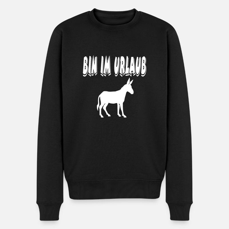 Esel - Männer Premium Bio Pullover - Schwarz
