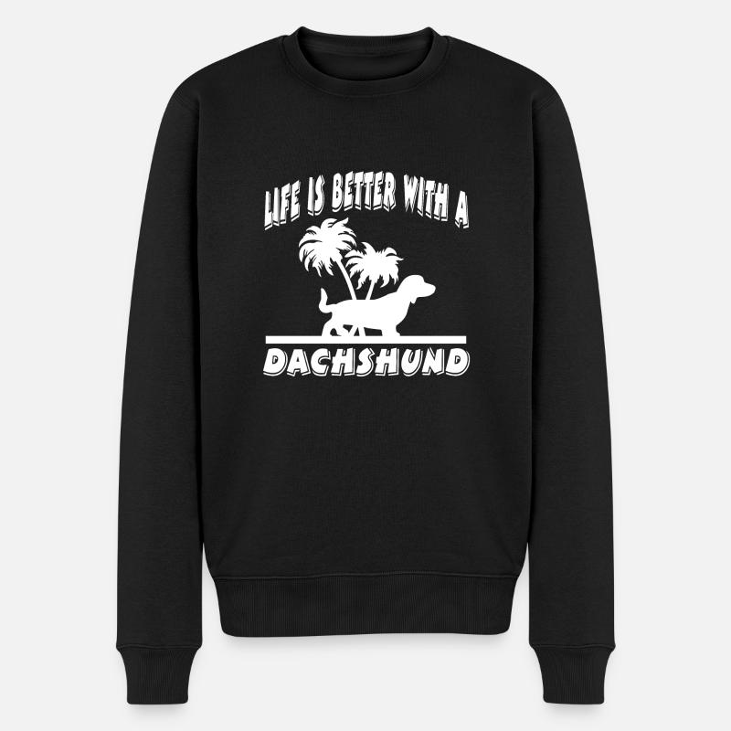 Dackel - Männer Premium Bio Pullover - Schwarz