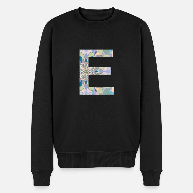 Lettre E en mandala - Pull Premium bio Homme - noir