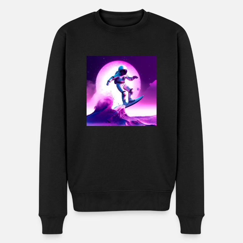 ASTRONAUT SURFER - Männer Premium Bio Pullover - Schwarz