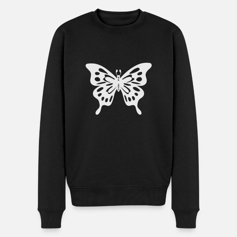 Schmetterling - Männer Premium Bio Pullover - Schwarz