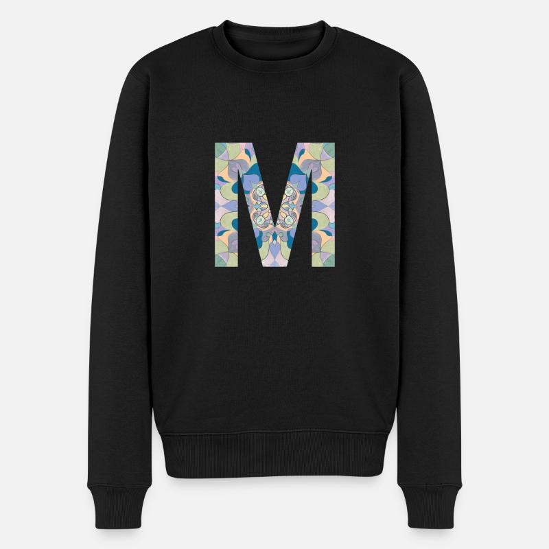 Lettre M en mandala - Pull Premium bio Homme - noir