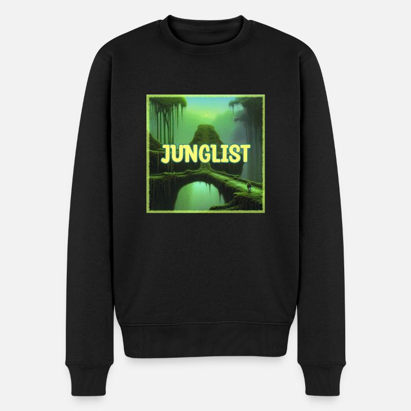 VINTAGE JUNGLIST II - Männer Premium Bio Pullover - Schwarz