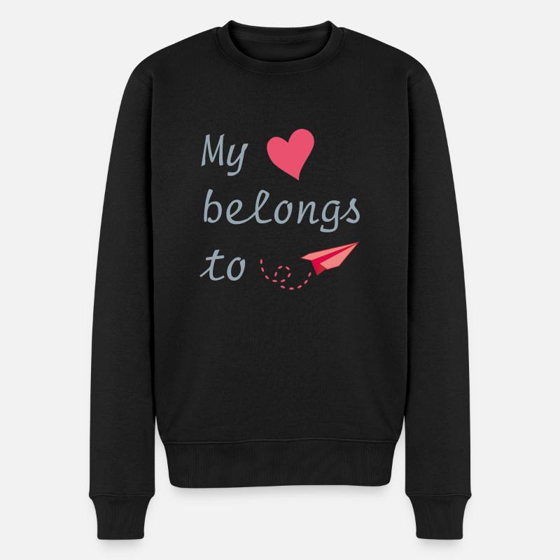 Mein Herz gehört - Männer Premium Bio Pullover - Schwarz