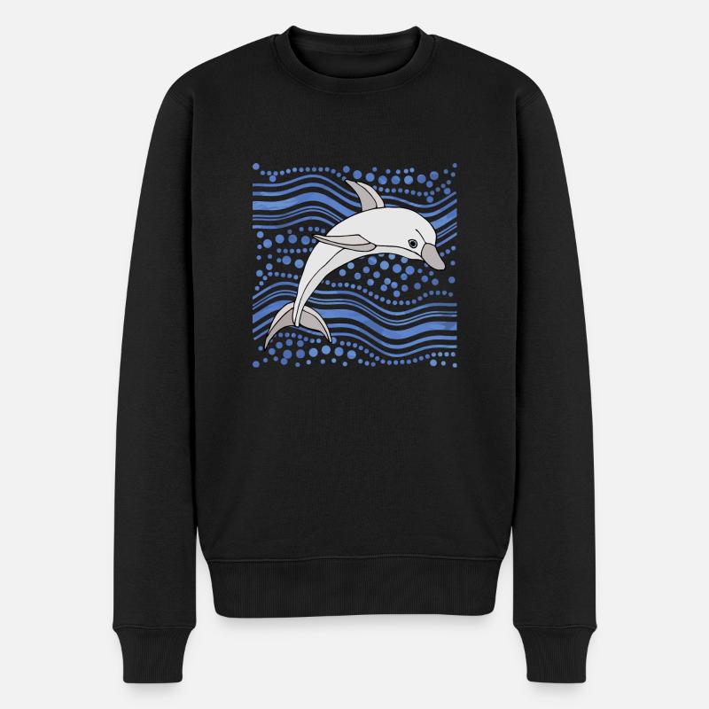 Delfin - Männer Premium Bio Pullover - Schwarz