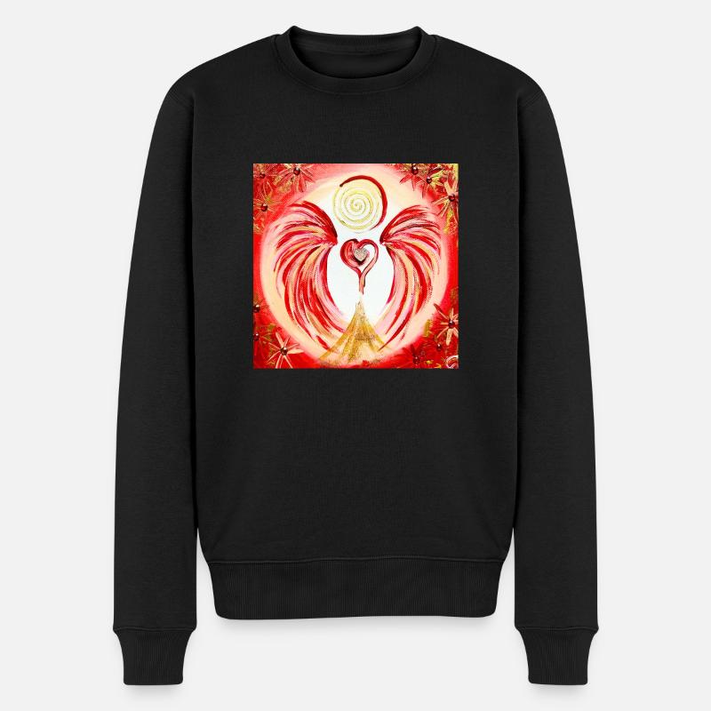 Herzengel Mutter Kind Liebe - Männer Premium Bio Pullover - Schwarz
