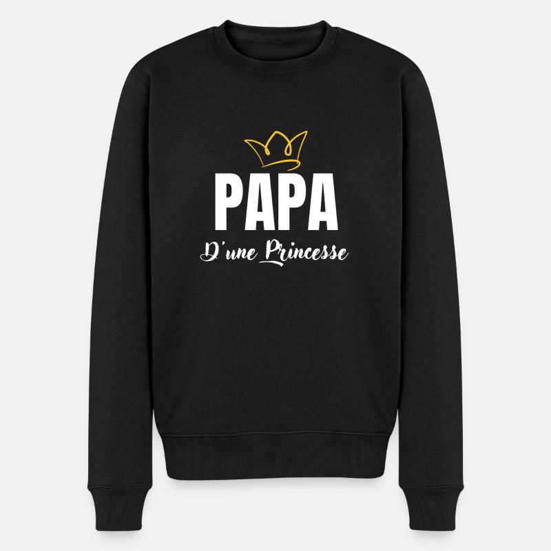 papa d'une princesse - Pull Premium bio Homme - noir