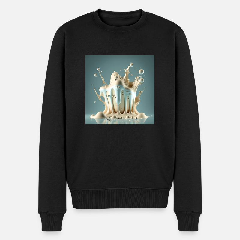 Hüpfende Flüssigkeit - Männer Premium Bio Pullover - Schwarz