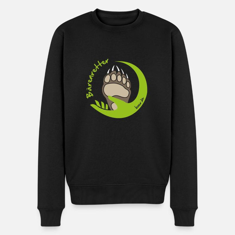 Bärenretter Logo farbig - Männer Premium Bio Pullover - Schwarz