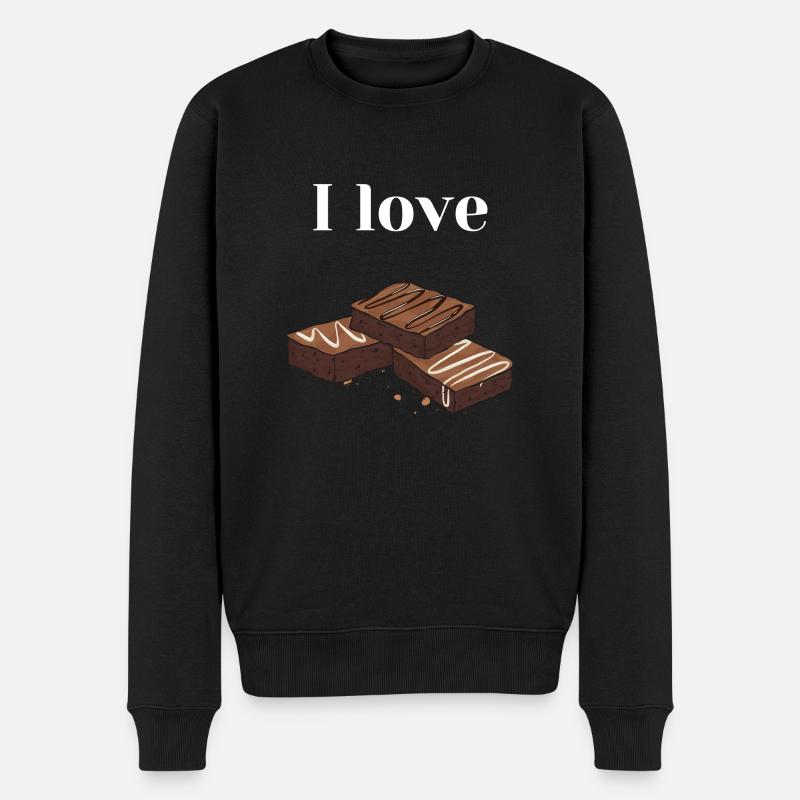 I love brownies - Männer Premium Bio Pullover - Schwarz