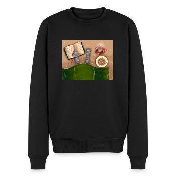 Perfect day - Men's Premium Organic Jumper - black - Front - Nico (187cm)