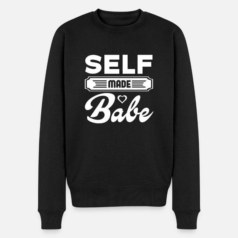 Self Made Babe - Männer Premium Bio Pullover - Schwarz