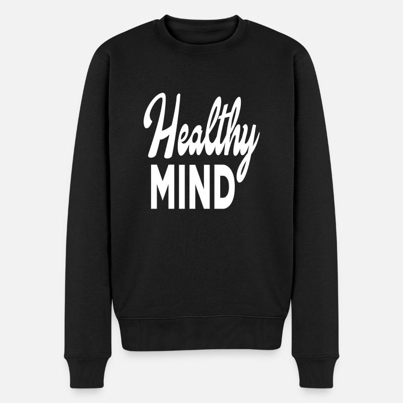 Healthy Mind - Männer Premium Bio Pullover - Schwarz