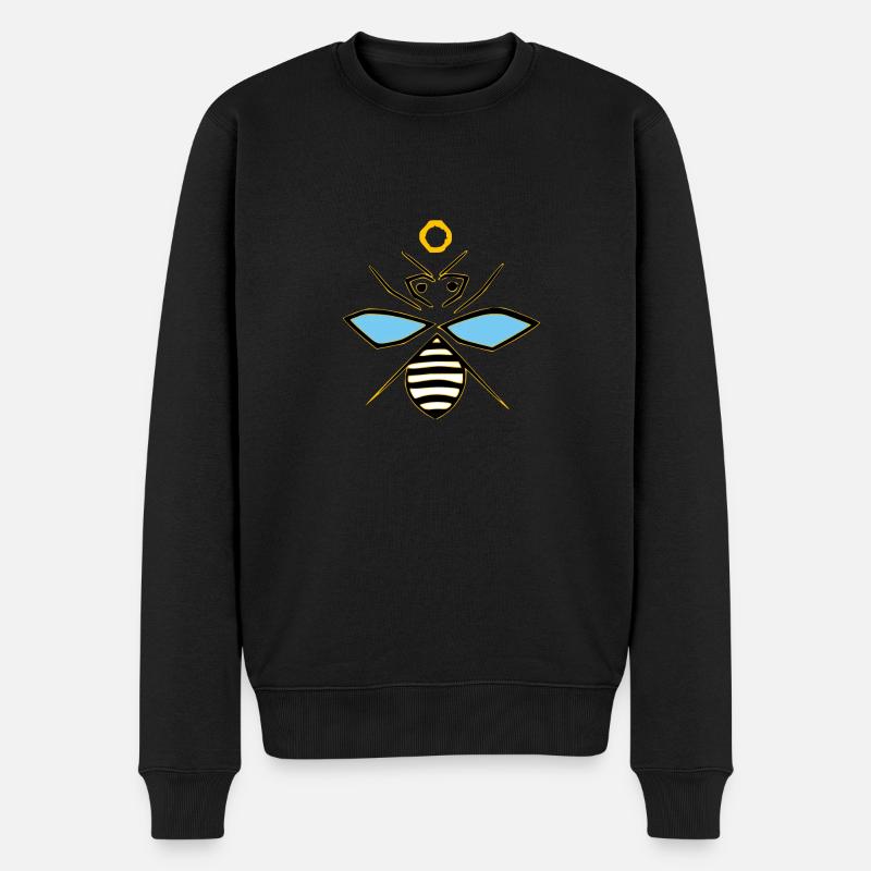 Stilisierte Biene - Männer Premium Bio Pullover - Schwarz