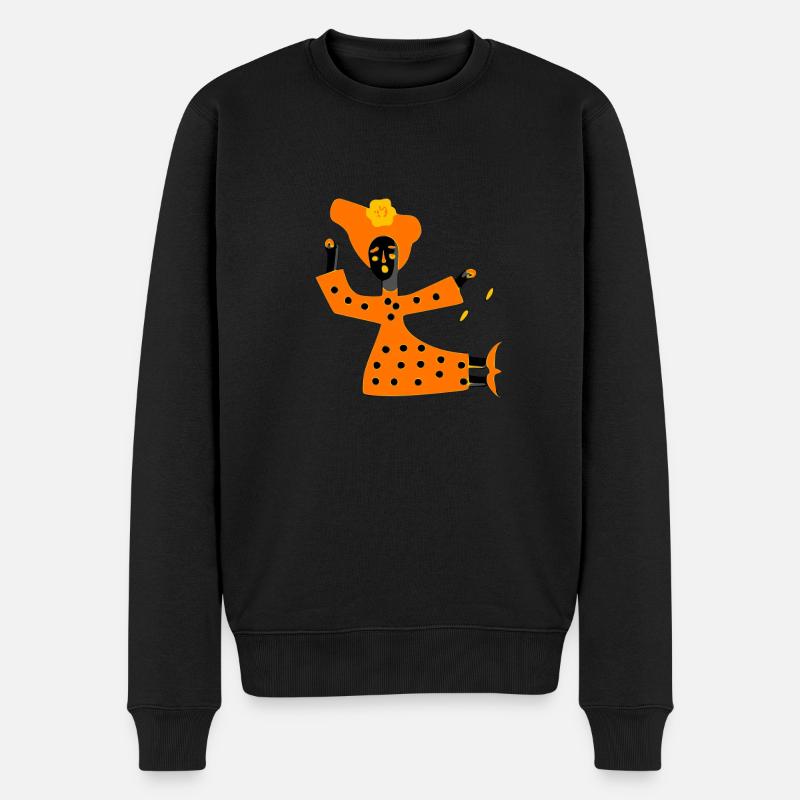 Die afrikanische Mama - Männer Premium Bio Pullover - Schwarz