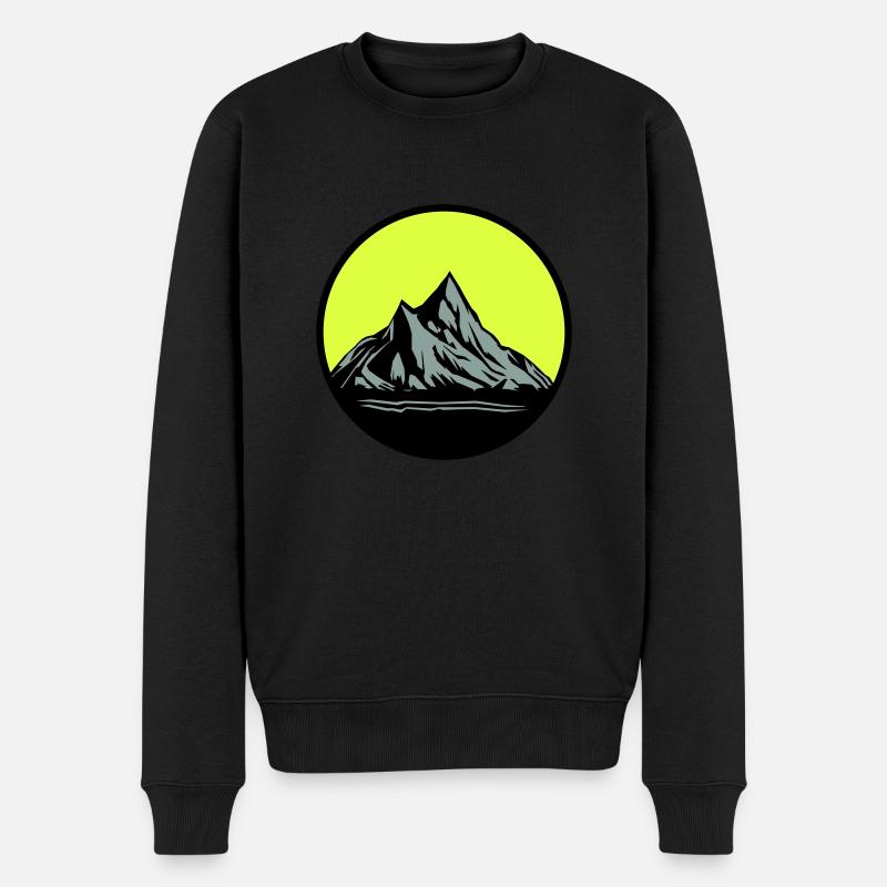 Mountains - Männer Premium Bio Pullover - Schwarz