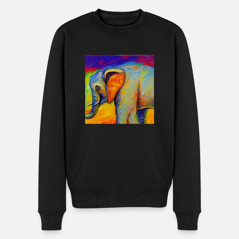 help_for_elephants_11 - Männer Premium Bio Pullover - Schwarz