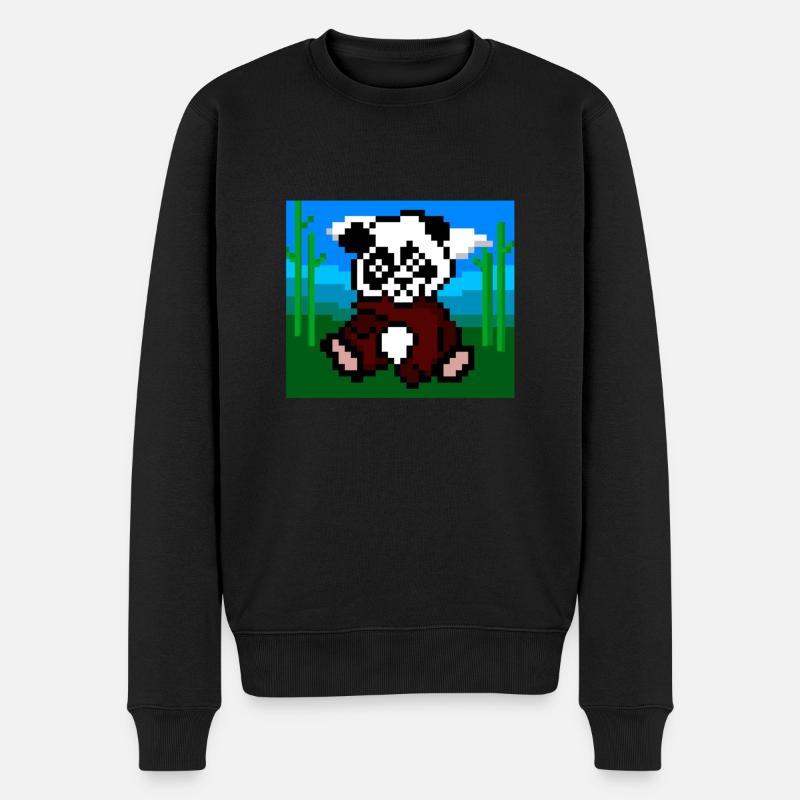 Natur panda - Männer Premium Bio Pullover - Schwarz