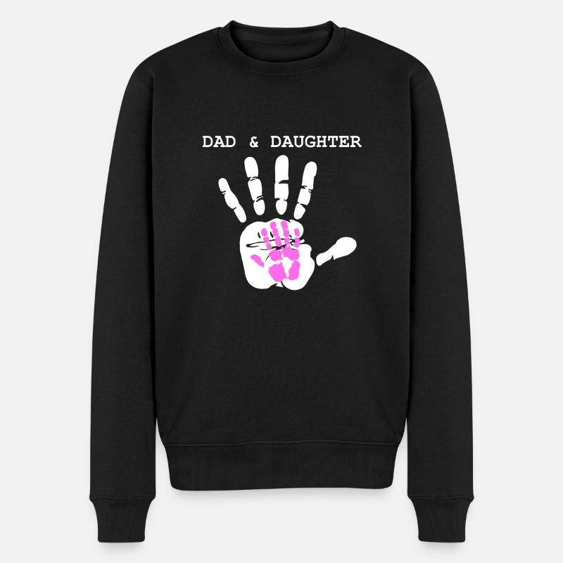 Dad & Daughter - zwei, wie Pech und Schwefel - Männer Premium Bio Pullover - Schwarz