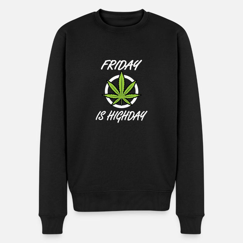 Friday is Highday - Männer Premium Bio Pullover - Schwarz