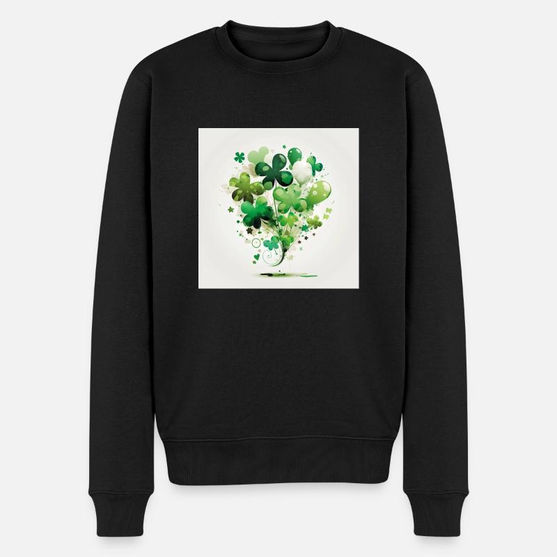 Kleeballon-Zusammensetzung - Männer Premium Bio Pullover - Schwarz