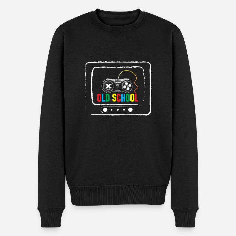 Old School Gamer - Männer Premium Bio Pullover - Schwarz