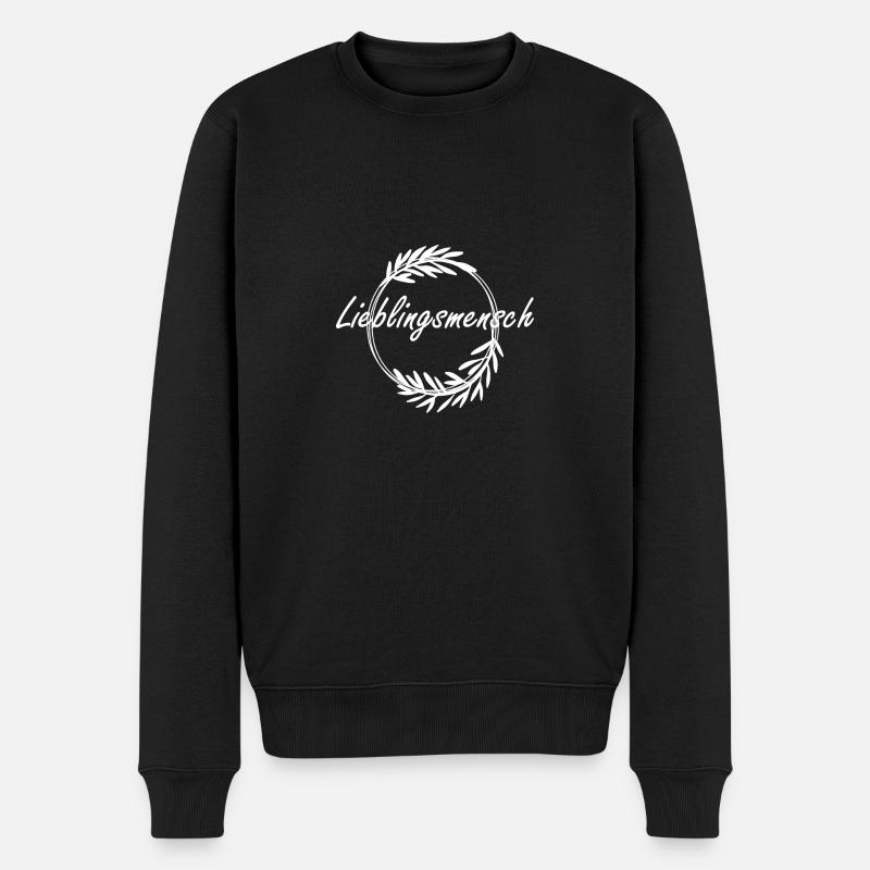 Lieblingsmensch - Männer Premium Bio Pullover - Schwarz