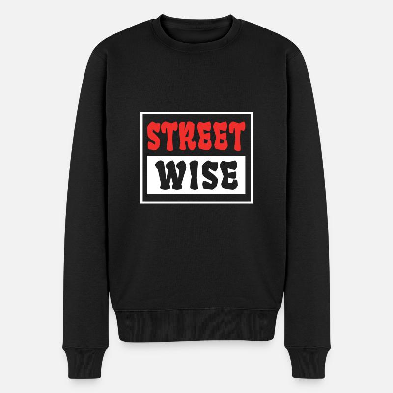 Street Wise BLANC - Pull Premium bio Homme - noir