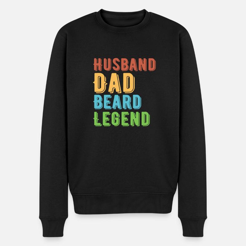 Husband Dad Beard Legend - Männer Premium Bio Pullover - Schwarz