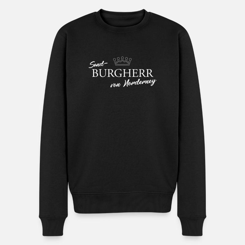 Sand-Burgherr von Norderney - Männer Premium Bio Pullover - Schwarz