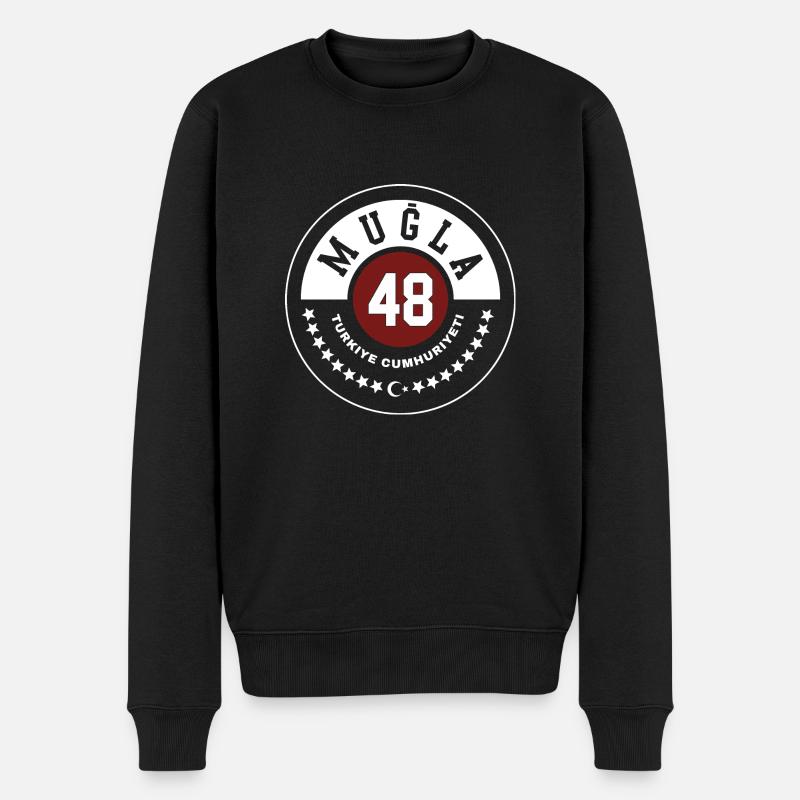 Muğla - Männer Premium Bio Pullover - Schwarz